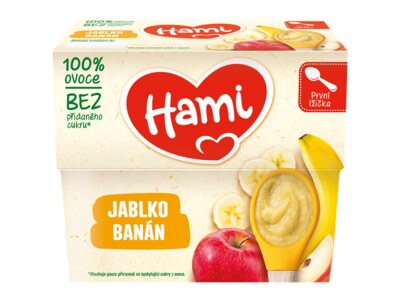 Hami Ovocný příkrm 100% ovoce jablko a banán 400 g