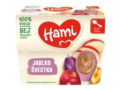 Hami Ovocný příkrm 100% ovoce jablko a švestka 400 g