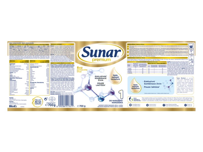 Sunar Premium 1 počáteční mléko 700 g