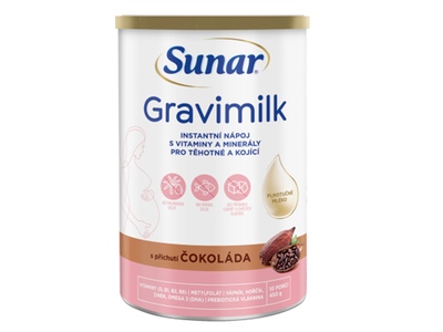 Sunar Gravimilk s příchutí čokoláda pro těhotné a kojící ženy 450 g