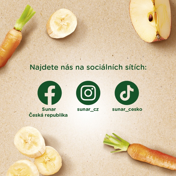 Sunar BIO ovocná kapsička jablko, banán, mrkev 4m+, 100 g 