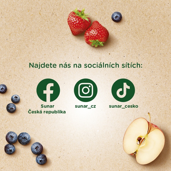Sunar BIO ovocná kapsička jablko, jahoda, borůvka 4m+, 100 g 