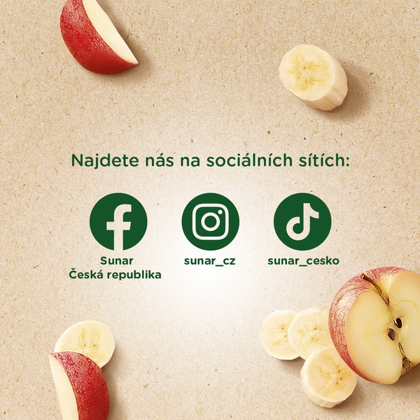 Sunar BIO ovocná kapsička jablko, banán 4m+, 100 g 