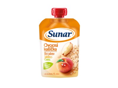 Sunar ovocná kašička s broskví, jablkem a ovesnými vločkami 120 g