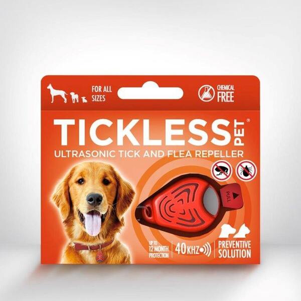 Tickless Pet ultrazvukový odpuzovač klíšťat a blech pro psy oranžový